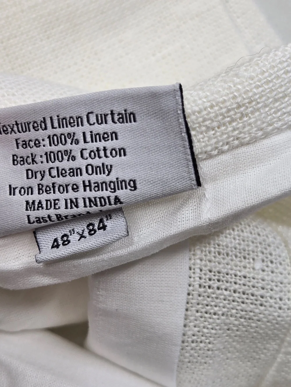 NWT QUINCE Set Of 2 48x84 Heavyweight European Linen Curtains White 0236